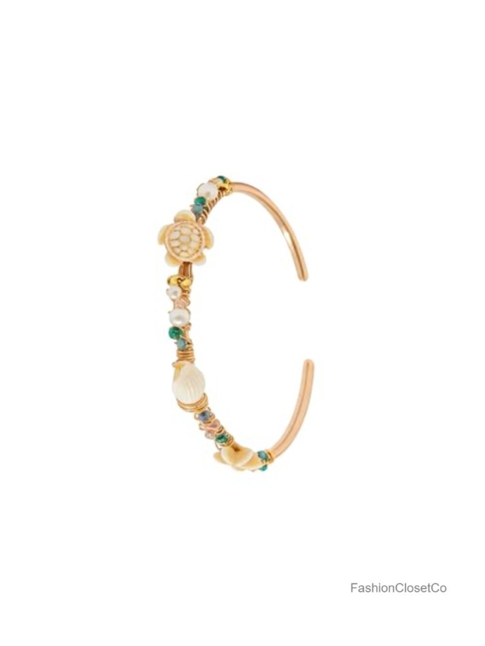 Gold Adjustable Upper Arm Cuff Bracelet Starfish Shells Statement Jewelry